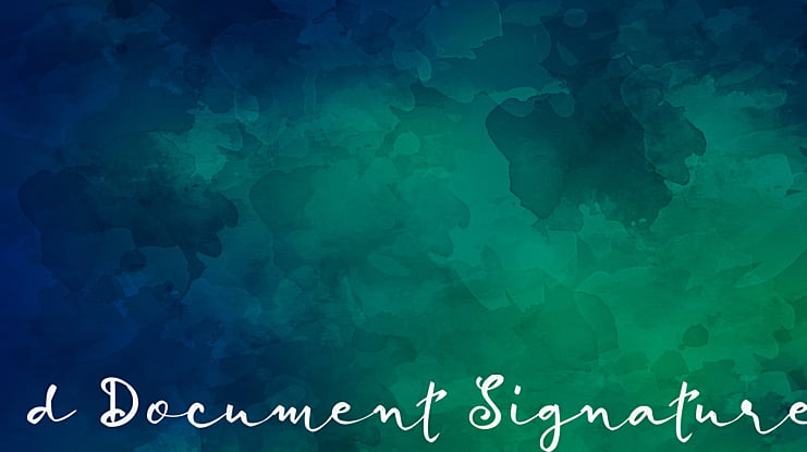 d Document Signature Font