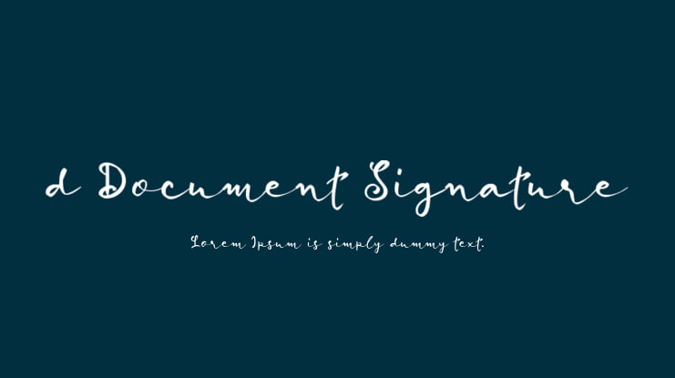 d Document Signature Font