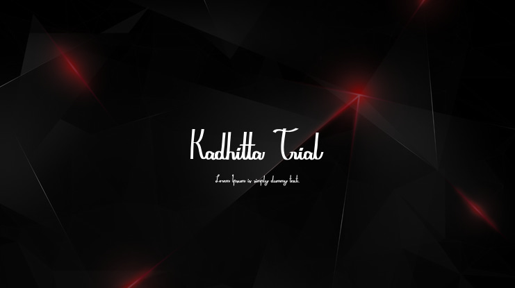 Kadhitta Trial Font