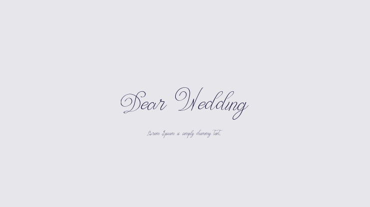 Dear Wedding Font Family