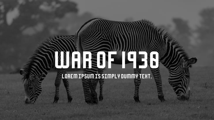 War of 1930 Font