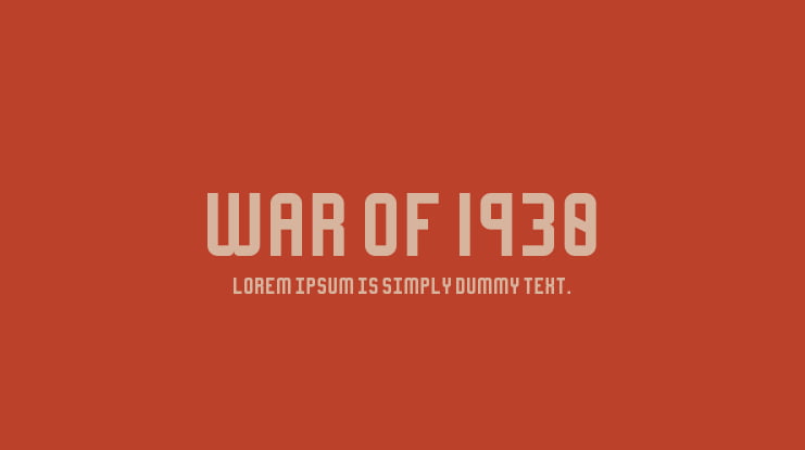 War of 1930 Font