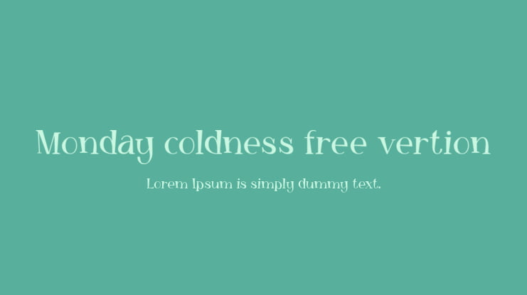Monday coldness free vertion Font