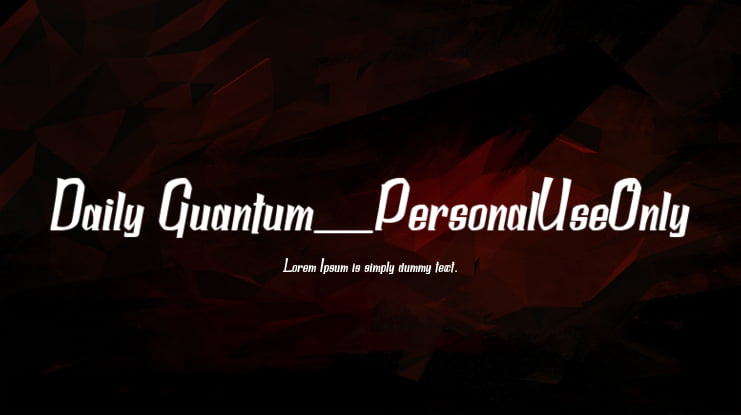 Daily Quantum_PersonalUseOnly Font