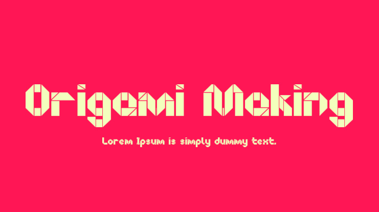 Origami Making Font