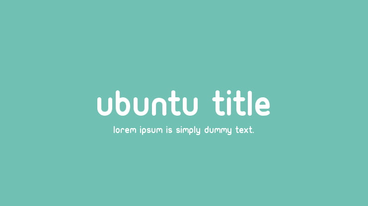 Ubuntu Title Font Family