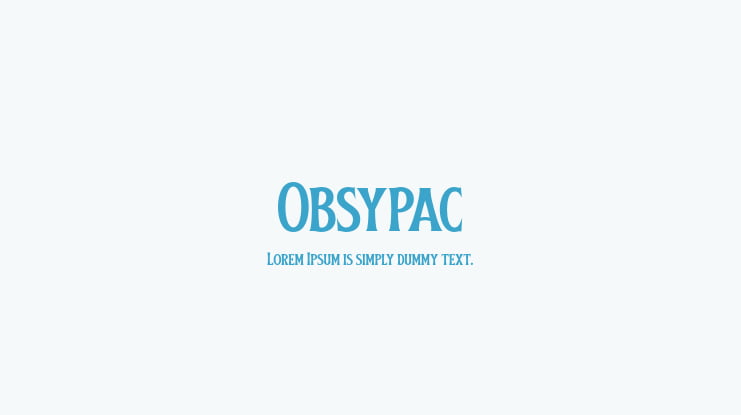 Obsypac Font