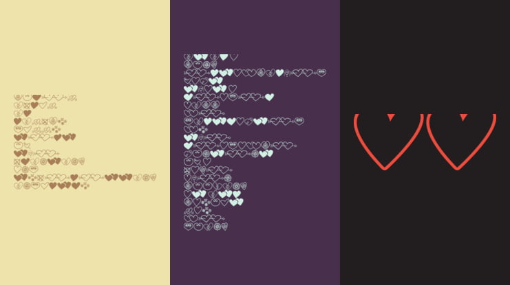 hearts and flowers for valentines Font