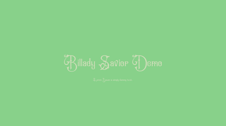 Billady Savior Demo Font