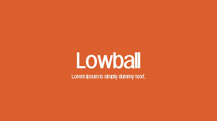 Lowball Font Family