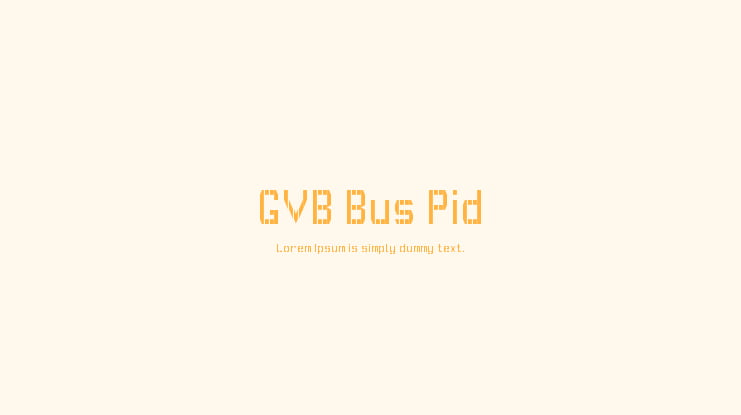 GVB Bus Pid Font