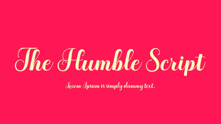 The Humble Script Font