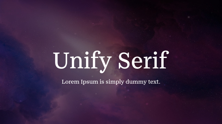 Unify Serif Font Family
