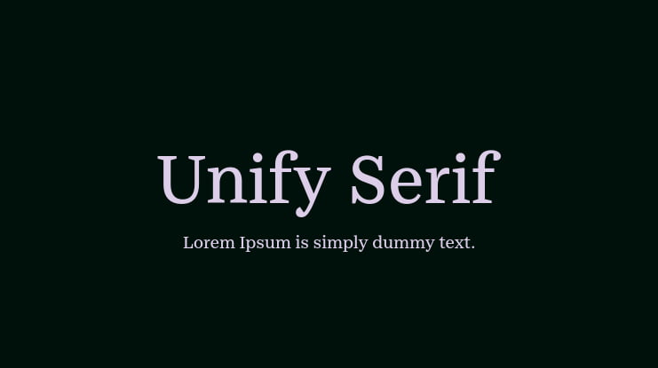 Unify Serif Font Family