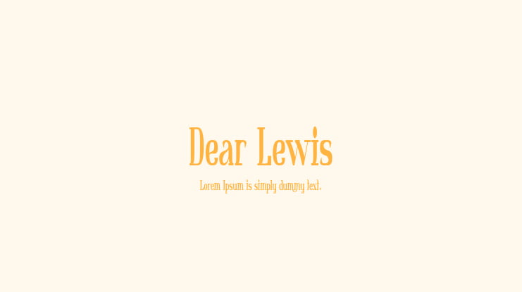 Dear Lewis Font