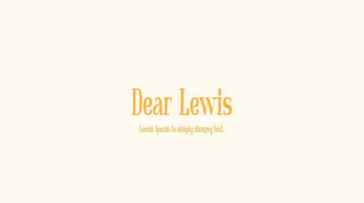 Dear Lewis Font
