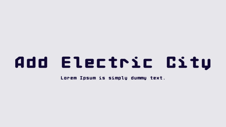 Add Electric City Font