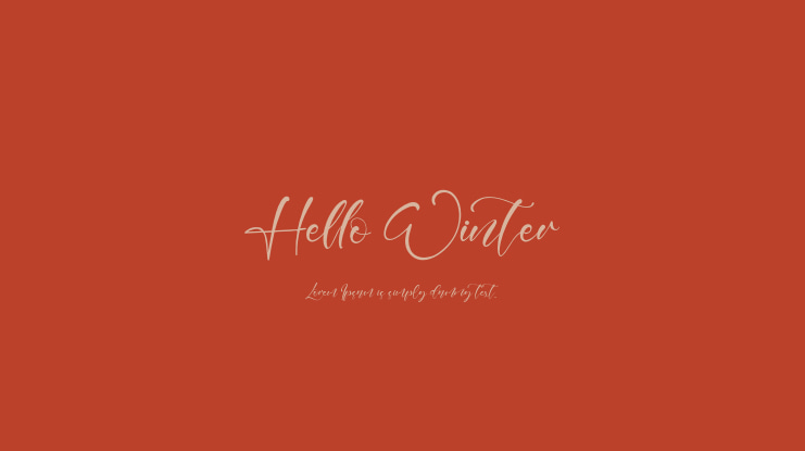Hello Winter Font