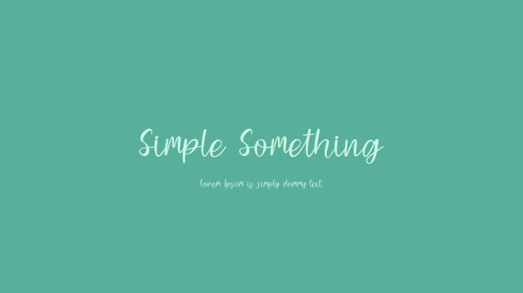Simple Something Font