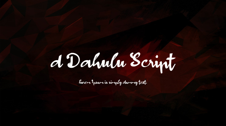 d Dahulu Script Font
