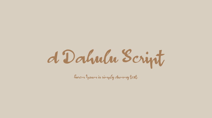 d Dahulu Script Font