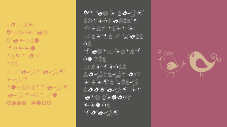 DOODLE DINGS 1 Birds Cages Font