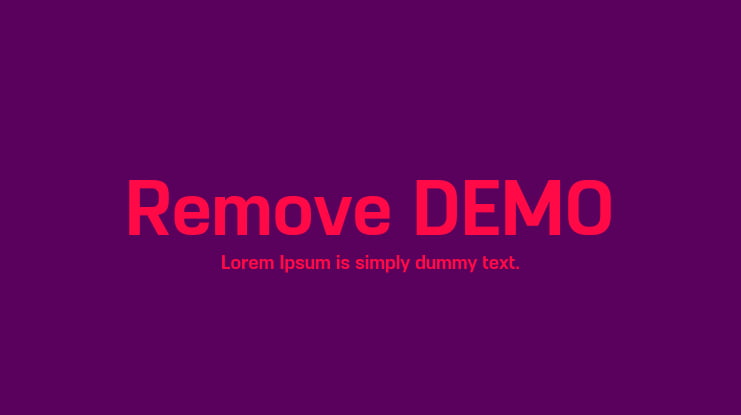 Remove DEMO Font