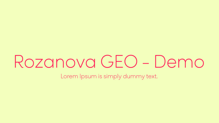 Rozanova GEO - Demo Font Family
