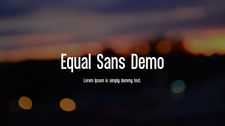 Equal Sans Demo Font