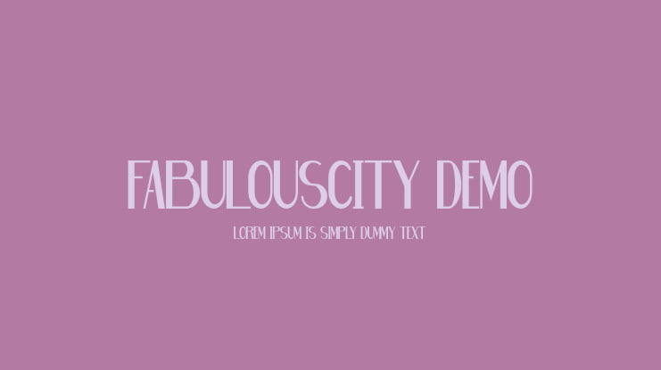 Fabulouscity Demo Font Family