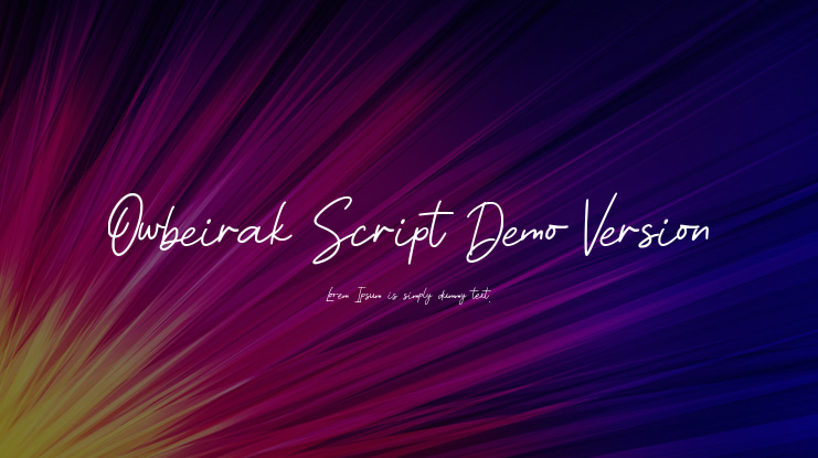 Owbeirak Script Demo Version Font Family