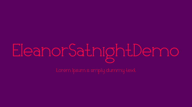 EleanorSatnightDemo Font