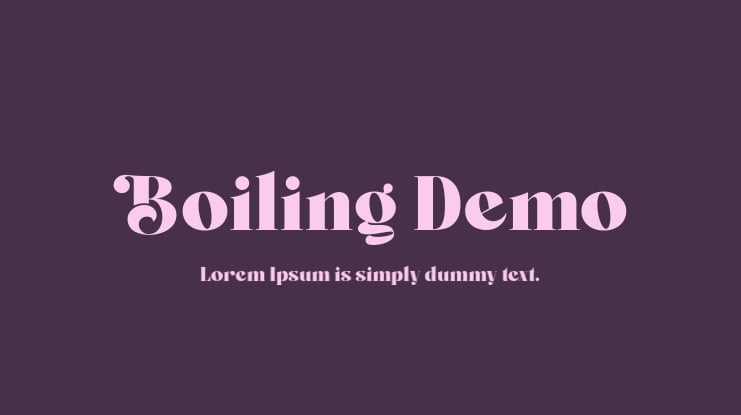 Boiling Demo Font
