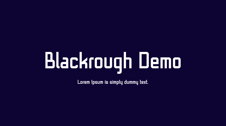 Blackrough Demo Font