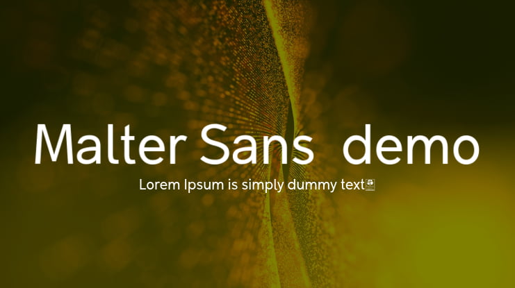 Malter Sans  demo Font Family