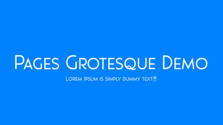 Pages Grotesque Demo Font Family