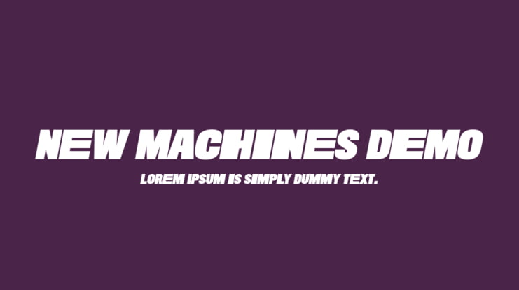 New Machines DEMO Font Family