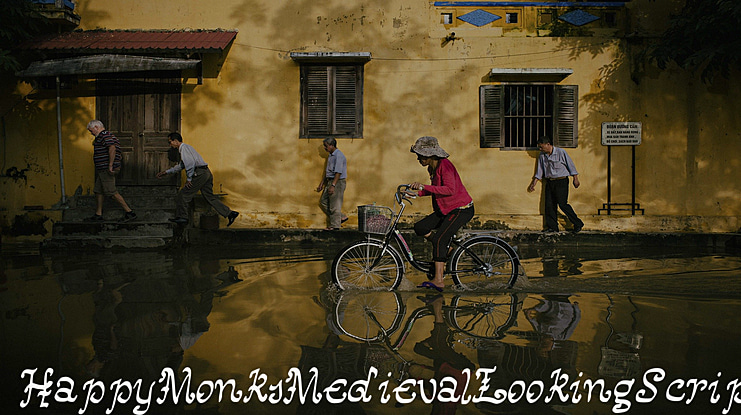 HappyMonksMedievalLookingScript Font