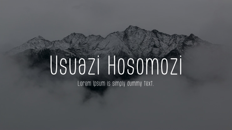Usuazi Hosomozi Font