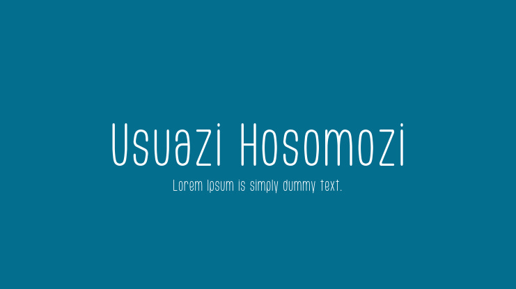 Usuazi Hosomozi Font