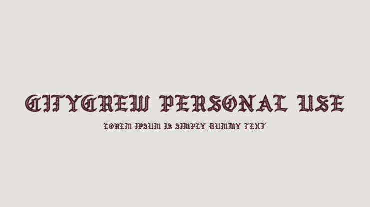 CITYCREW PERSONAL USE Font