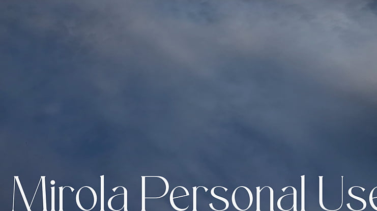 Mirola Personal Use Font