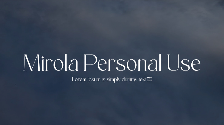 Mirola Personal Use Font