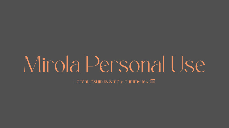 Mirola Personal Use Font
