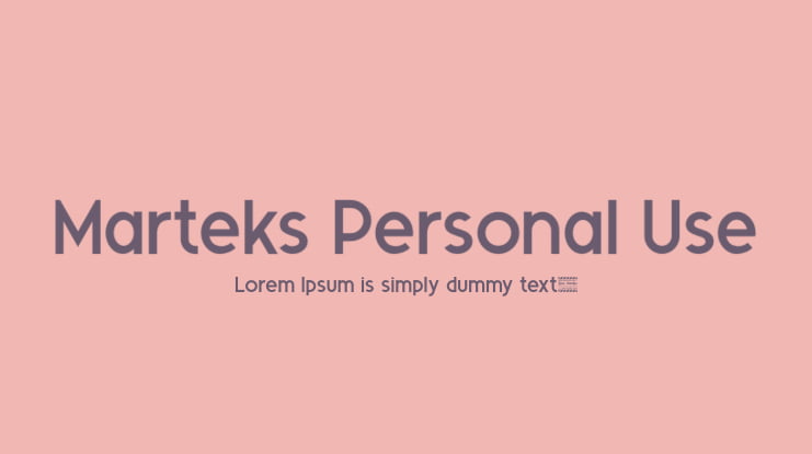 Marteks Personal Use Font