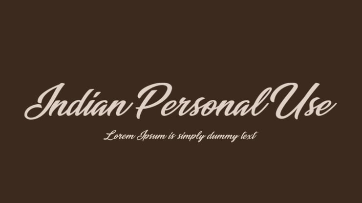 Indian Personal Use Font