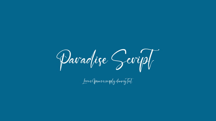 Paradise Script Font