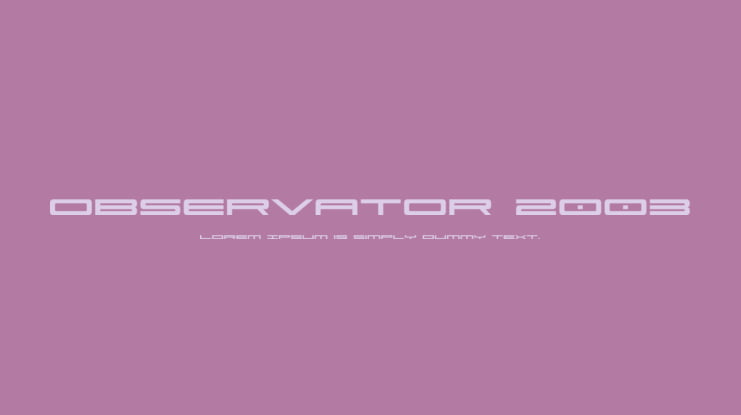 Observator 2003 Font