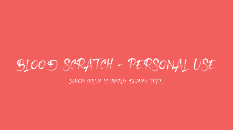 Blood Scratch - Personal Use Font