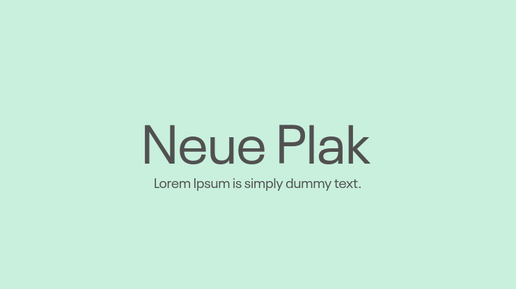 Neue Plak Font Family